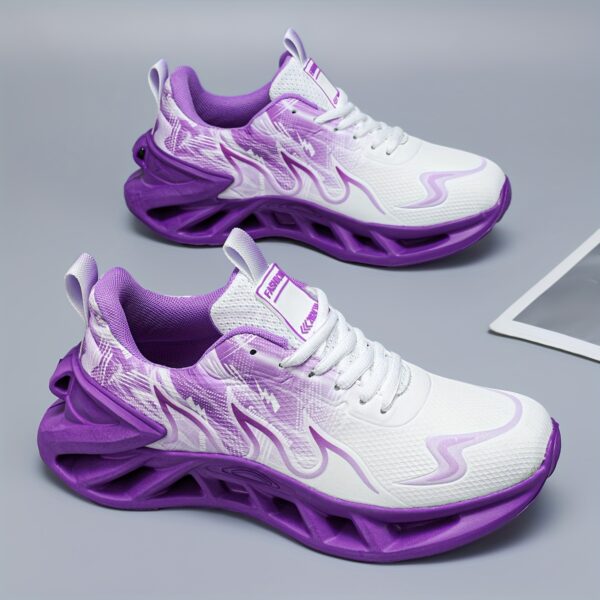 Breathable Mesh Running Shoes, Comfortable Soft Sole Walking Casual Sneakers, Thick Sole Trendy All-Match Purple Women's Footwear, Valentine's Day Birthday Gift, Cute Shoes - Image 9