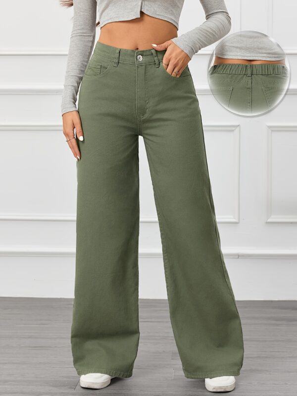 High Waist Relaxed Fit Wide Leg Jeans for Women, Street Style, Machine Washable, Long Length, Four Seasons
