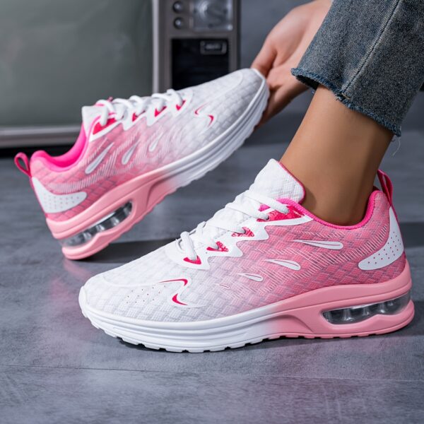 1 Pair Women's Breathable Mesh Running Shoes, All-Season Cushioned Stability Sneakers with Faux Sole and Fabric Insole for Casual Travel - Image 10