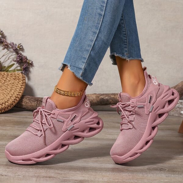 Valentine'S Day Women'S Solid Color Mesh Lace-Up Casual Sports Shoes, Breathable Low-Top Outdoor Running Shoes, Suitable for Gym Workouts. - Image 7