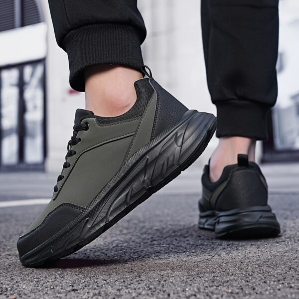 Black Sneakers for Spring and Autumn - Versatile for Running, Travel & Work | Casual Lace-Up Shoes with Comfortable EVA Sole | Sizes 7-13 - Image 2