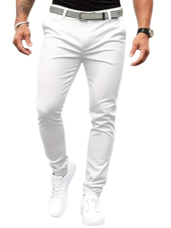 Men'S Slim-Fit Stretch Denim Casual Pants - Raw Detailing, Dark Blue, Comfortable & Stylish for Casual Attire, All-Season Jeans|Slim Fit Pants|Stylish Casualwear - Image 8