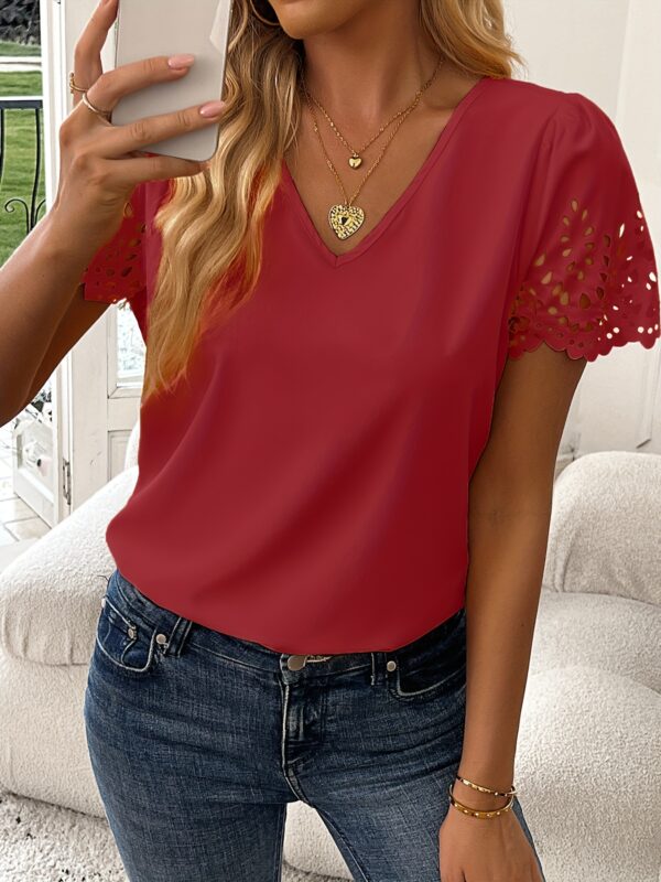 Summer Hot Laser-Cut Scallop Edge Top - Image 8