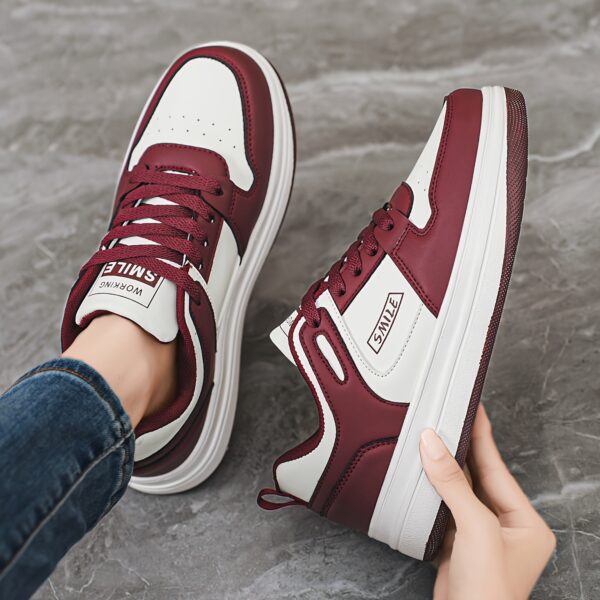 Vintage Style Casual Sports Sneakers for Men and Women - Comfortable Lightweight Road Running Shoes with Stability Pronation, Graphic Pattern All-Season Lace-Up Trainers, PU Upper & EVA Sole - Image 9