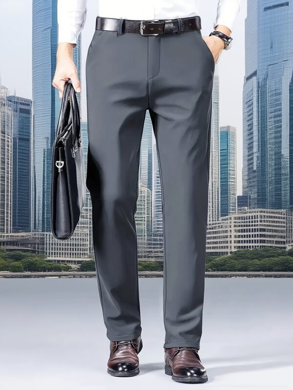 Autumn-Winter New Men's Business Casual Pants: Classic Stretch Thickened Fabric Fashionable Versatile Dress Trousers