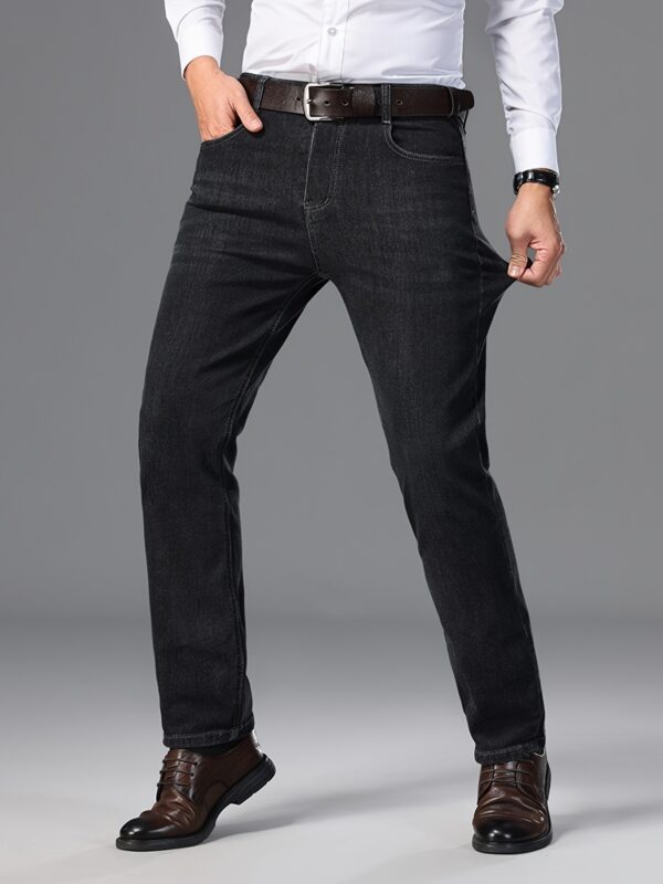 2025 New Men's Casual Jeans with Silicone-Printed "Jeans Legends" Back Pocket Lettering - Mid-Rise Regular Fit, All-Season Comfort, 3 Color Options for Casual Attire, Seasonal Versatility, Comfortable Fit - Image 8