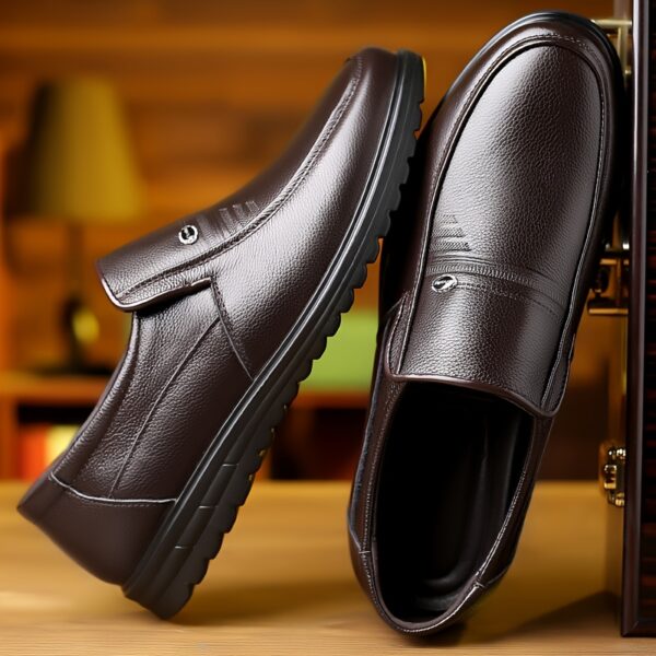 Men's Dress Shoes - Formal and Casual Low-Top Design, Suitable for Business, Weddings, Office - Black, Classic Lace-Up Style, Business Casual Shoes - Image 2