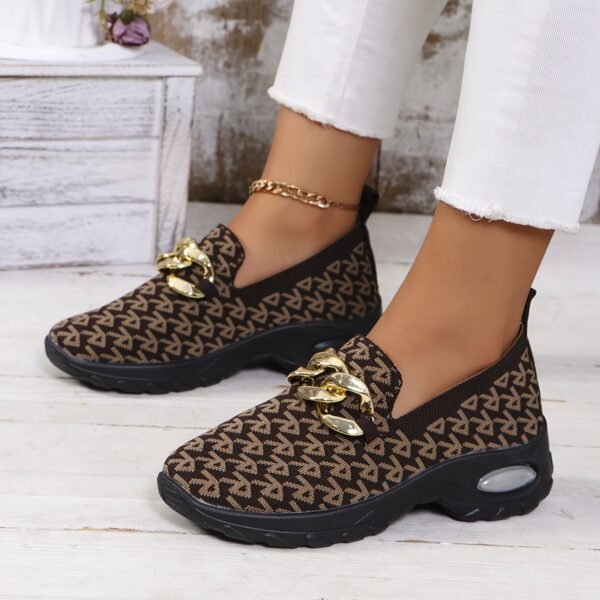 Women's Breathable Hiking Shoes With EVA Outsole, Geometric Pattern, Moisture-Wicking Fabric, Suitable For All Seasons - Image 6