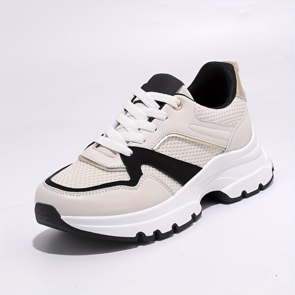 Women'S Spring Outdoor Running Shoes, All-Season Breathable Sneakers, Fashionable Thick Sole Comfort Sports Shoes with Motion-Control Support, Fabric Upper & Inner, TPU Sole, Man-Made Materials - Image 4
