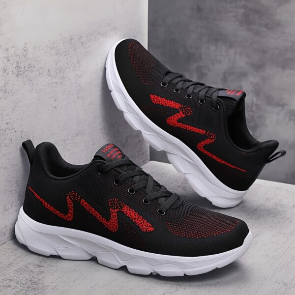 Men'S Sports Casual Minimalist Low Top Lace-Up Running Shoes, Breathable Soft Sole, Solid Color, Round Toe, EVA Sole, Fabric Upper and Inner, for Daily Casual Outdoor Wear - Image 6