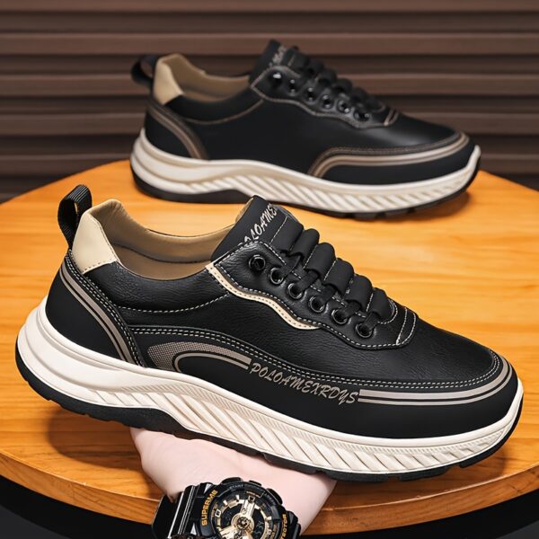Men's Casual Sports Footwear - Breathable, Non-Slip Sole, All-Season Running Gear with Geometric Pattern, Autumn Winter - Image 4
