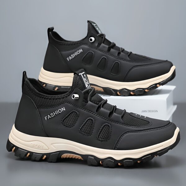 Men's New Season Running Footwear - Casual Athletic Sneakers, Brown with White Accents, Comfortable Soft Sole - Image 8