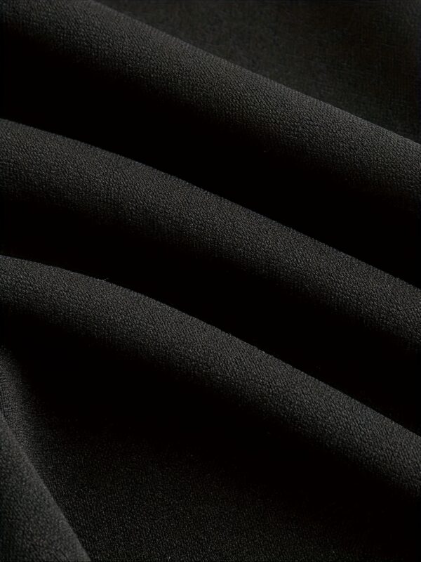 Women'S High-Waist Wide-Leg Pants with Asymmetrical Hem & Decorative Belt - Black Solid Color, Regular Fit, Long Length for Spring/Summer Casual & Formal Outfits, Versatile Fashion, Sophisticated Style, Smooth Texture - Image 9