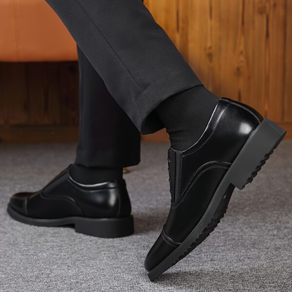 Men'S Genuine Dress Shoes 2025 New Model - Soft Sole Non-Slip Three-Joint Wedding Shoes with Lace-Up Closure, Black Formal Dress Shoes for Business, Casual & Beach Wear, Wedding Shoes, Business Casual Footwear, Classic Dress Shoes, Durable Rubber Sole - Image 4