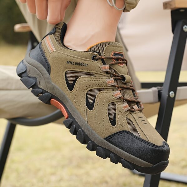 Men's Outdoor Hiking & Running Shoes - Breathable Low-Top Trekking Shoes with Non-Slip PVC Sole, All-Season Lightweight Design for Trail Running, Camping & Urban Adventures - Black, Hiking Gear, Adventure Footwear, Sporty Style, Durable Construction, Versatile Footwear, Fitness Lovers - Image 10