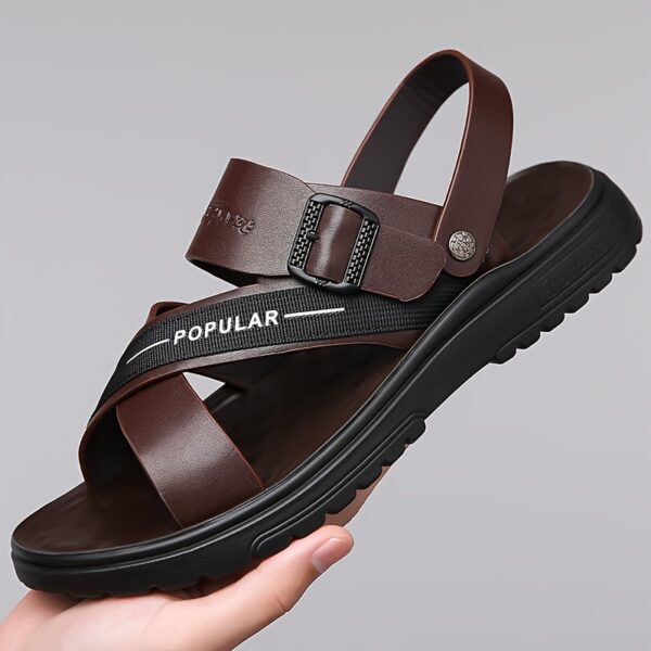 Men's Big & Tall Outdoor Sandals - Slip-Resistant Soft Sole, Breathable Adjustable Straps for Beach, Driving & Casual Summer Wear - Lightweight Comfortable Low-Top Design, Beach Footwear, Sleek Shoe Design, Secure Strap Footwear - Image 8