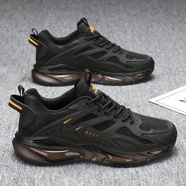 Men's Casual Athletic Sneakers - Breathable, Non-Slip Rubber Sole, Lace-Up Shoes for All Seasons, Chunky Sneakers, Movement Style, Leisure Style, Four Seasons
