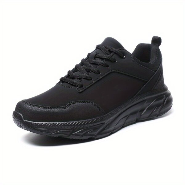 Black Sneakers for Spring and Autumn - Versatile for Running, Travel & Work | Casual Lace-Up Shoes with Comfortable EVA Sole | Sizes 7-13 - Image 4