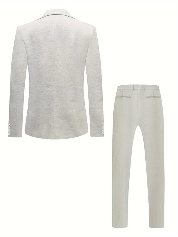 Men's Linen 2pcs Formal Wedding Suit Classic Men's Linen Suits for Wedding Season Parties - Image 2
