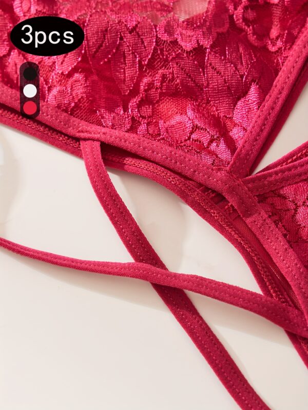 3pcs Sexy Lace Panties Women'S Breathable And Traceless Women'S Open-File Panties Are Tempting And Charming - Image 4
