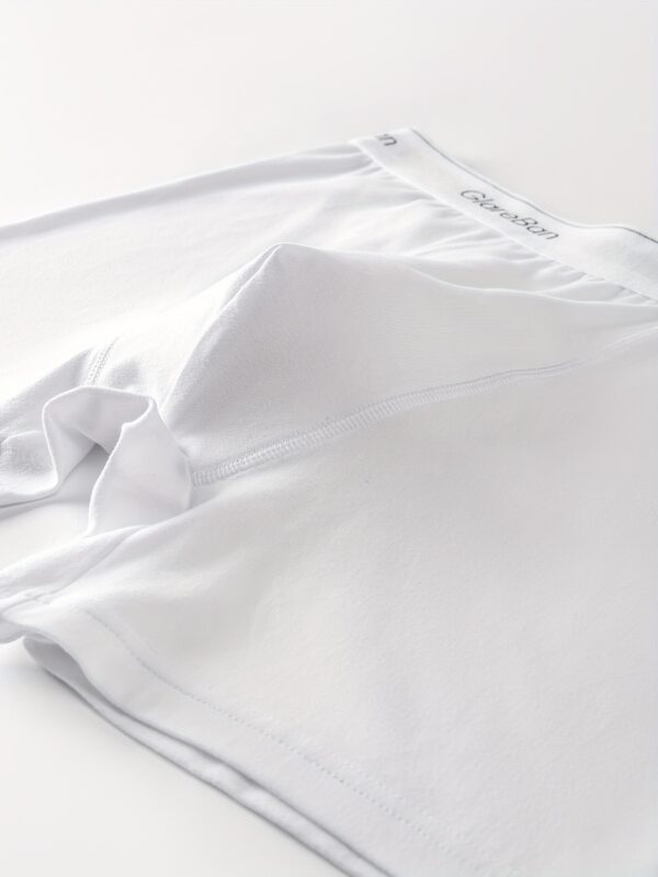 10pcs Men'S Mid-Long White Boxer Briefs - Comfortable Polyester Underwear for Casual Wear, Smooth Texture, Elastic Waistband with Logo, Briefs Pantie - Image 8