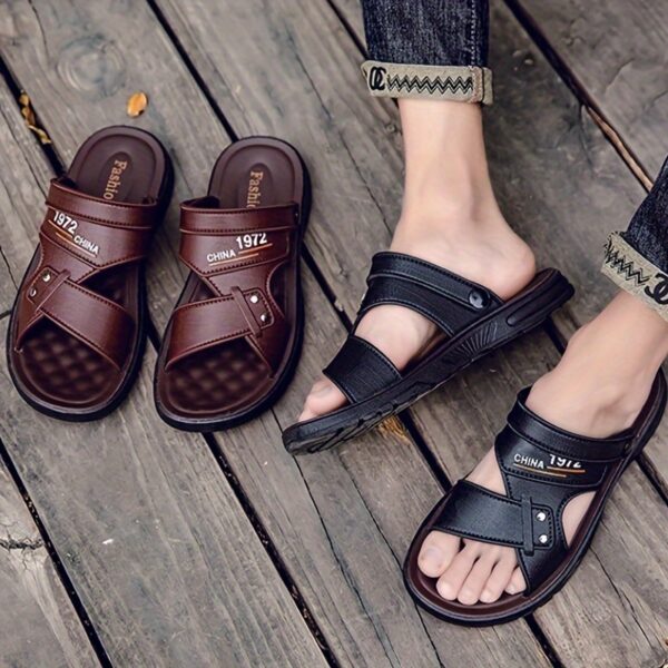 Men's Vintage Retro Style Open Toe Breathable Sandals, Comfy Non Slip Casual Durable Summer Walking Shoes, Men's Footwear