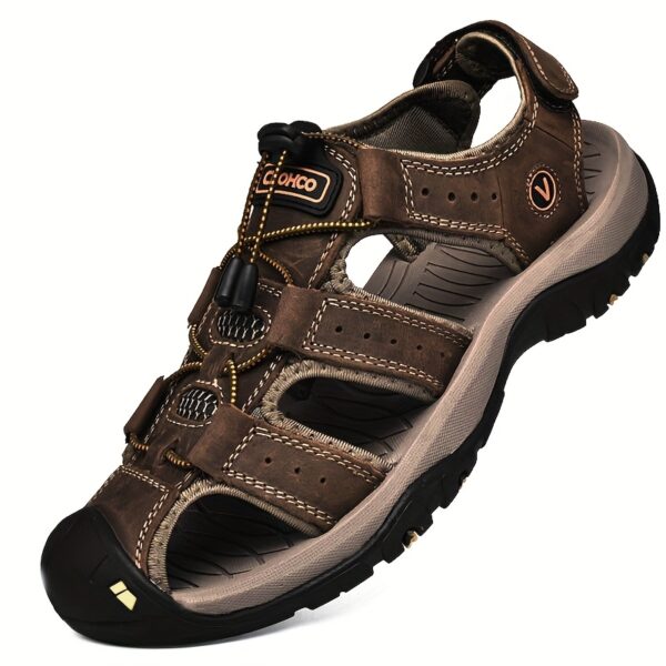 Clohoo Brand Outdoor Casual Sports Sandals with Cowhide Upper and Rubber Sole, Soft Bottom and Soft Surface, Comfortable and Breathable Men's Shoes - Image 3