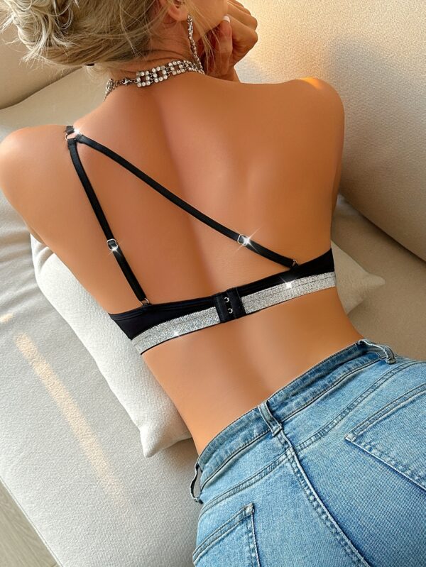 Women'S Sexy Off-Shoulder Lace Bralette with Sparkling Accents - Wireless, No Padding, Perfect for Adult, Adult Lingerie | Lace Bralette | Comfortable Bra - Image 2