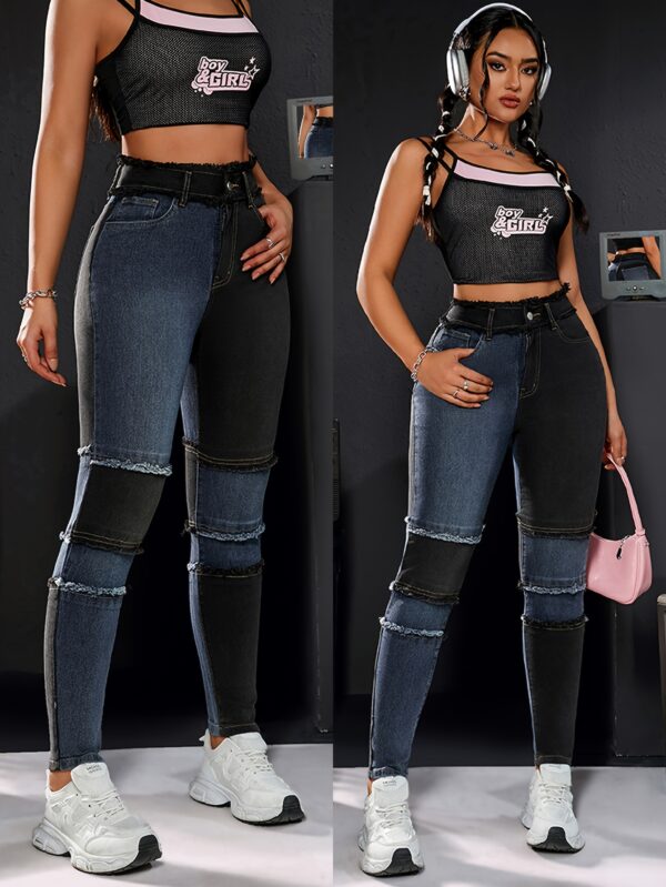 Skinny Fit Plain Washed Jeans, Casual Style Zipper Button Closure Denim Pants, Women's Denim Jeans & Clothing