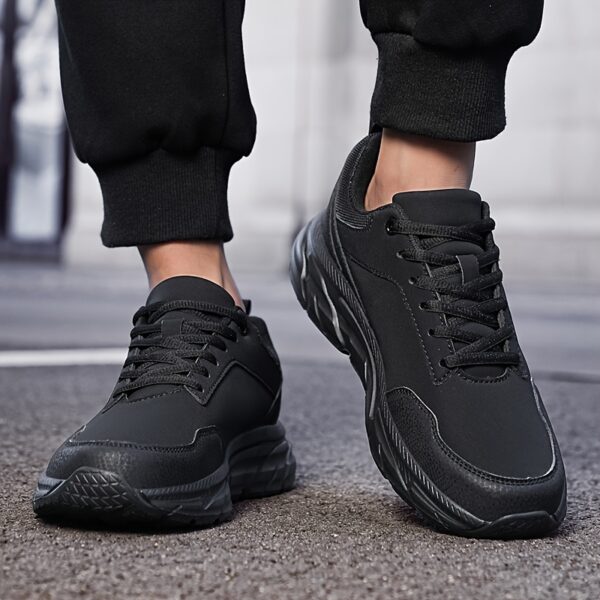 Black Sneakers for Spring and Autumn - Versatile for Running, Travel & Work | Casual Lace-Up Shoes with Comfortable EVA Sole | Sizes 7-13 - Image 9