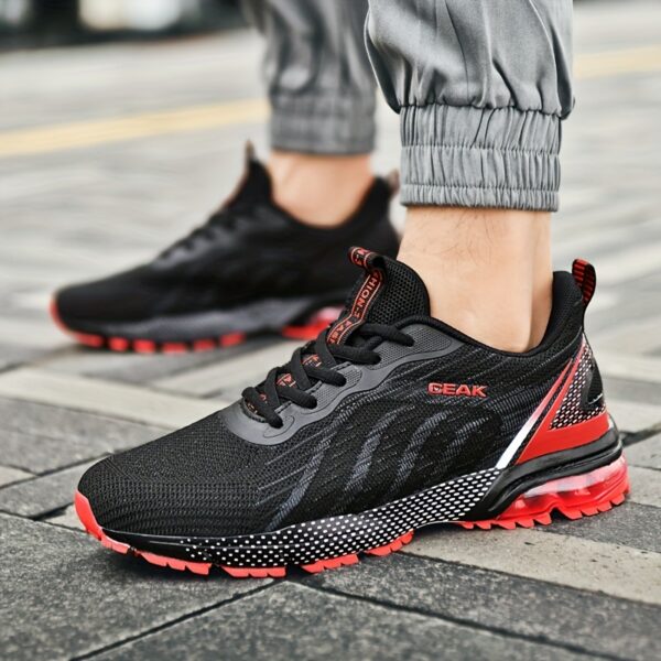 Shock Absorption Breathable Running Shoes, Non Slip Lace Up Sneakers For Men's Outdoor Training Workout - Image 2