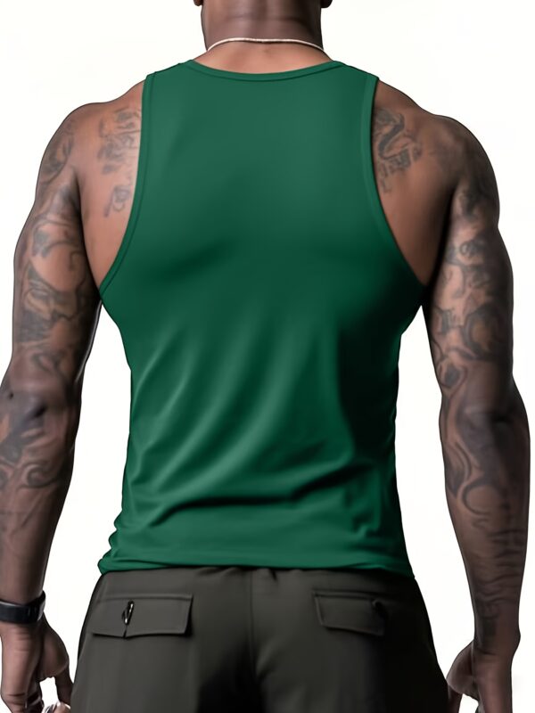 Villa Le Shui OBM Guiren Bird Summer Sleeveless Men'S Vest, Solid Color Round Neck Tank Top, Casual Sports Undershirt for Workouts. - Image 9