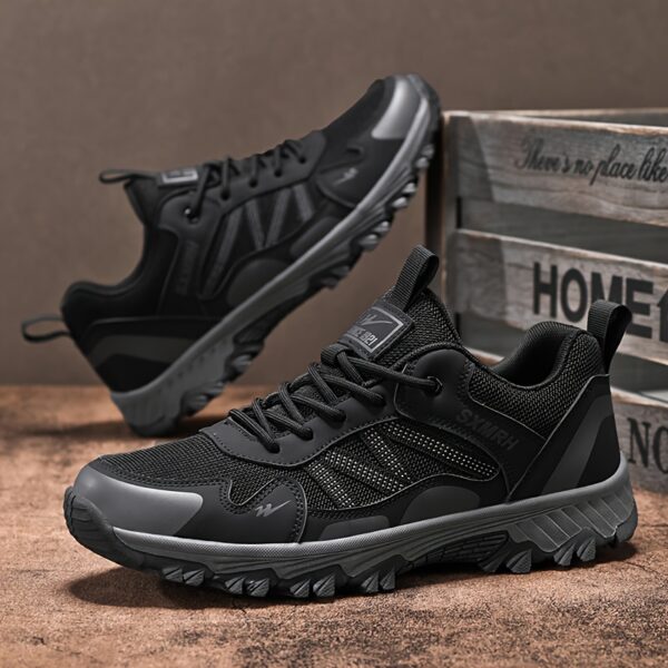 Shuangxing Men'S Outdoor Sports Casual Sneakers, Breathable Fabric and Faux Upper, Low-Top, Round Toe, Lace-Up, All-Season Hiking & Running Shoes with Strong Traction, PVC Sole - Image 3