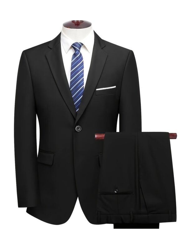 Men'S Business Suit Two-Piece Set: Blazer and Trousers, Stylish and Versatile for Office, Banquet, Wedding Events - Image 4