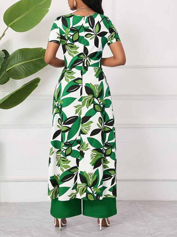 Elegant Floral Print Jumpsuit with Zipper Detail - Sleeveless, Short, Blue & White, Perfect for Spring/Summer Parties, Festivals, and Casual Attire, Casual Attire|Floral Print Jumpsuit|Zipper Detail - Image 9