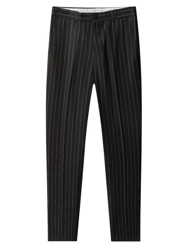 Men'S Striped Suit Set for Business Casual And Formal Events, Featuring a Lightweight Design Suitable for Spring And Autumn. The Two-Piece Suit Is Durable, Wrinkle-Resistant, And Does Not Adhere to Hair, with a Double Button Closure. - Image 9