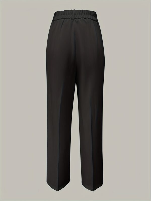 Elegant Women'S White Wide-Leg Pants - Straight Fit, Button Closure, Stylish High-Waist Trousers for Spring & Fall, Stylish Adult Clothing|Sophisticated Style|Straight Fit Pants - Image 13