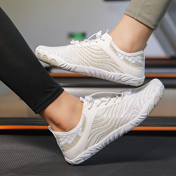 Women'S Lightweight, Breathable Striped Fabric Sneakers - Quick-Dry, All-Season Indoor/Outdoor Sports Shoes with Rubber Base and Fabric Insole for Running, Hiking, and Cycling, Casual Athletic Shoes | Stylish Athletic Shoes | Durable Athletic Shoes - Image 10