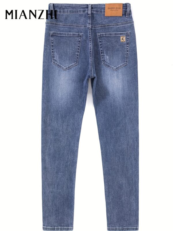 MIANZHI Men's Lightweight Summer Jeans - Casual Straight Leg Denim Pants, Mid-Rise, Loose Fit, Breathable Cotton Blend, Light Blue with Patch Detail, Perfect for Business or Casual Outings, Versatile Denim | Trendy Men's Jeans | Durable Denim, to Cotton - Image 9