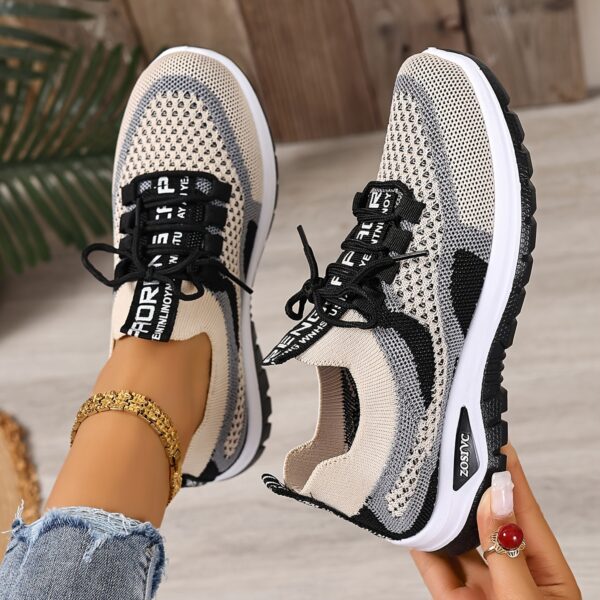 Women'S Lightweight Breathable White Sneakers - Comfortable Low-Top Lace-Up Walking Shoes with Non-Slip PVC Sole, Ideal for Travel, Shopping, and Casual Wear, Casual Footwear | Stylish Laceup Shoes | Comfortable Footwear - Image 10