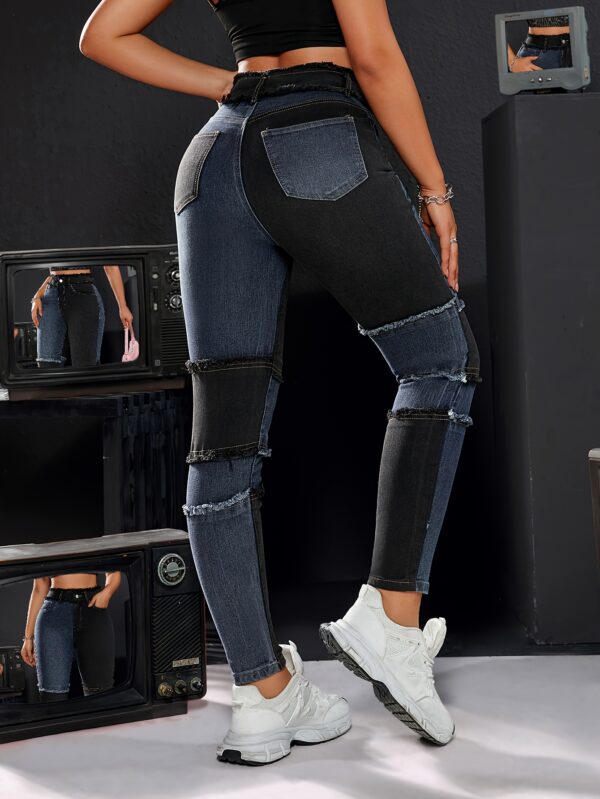 Skinny Fit Plain Washed Jeans, Casual Style Zipper Button Closure Denim Pants, Women's Denim Jeans & Clothing - Image 10