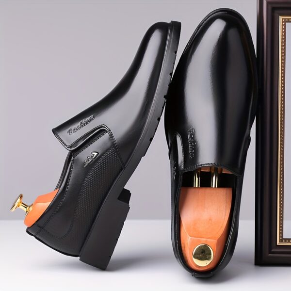 1pc Men'S Brown Slip-On Loafers - Stylish Low Top Dress Shoes with Metallic Logo, Rubber Sole, Insole & Lace-Up Detail, Perfect for Business & Casual Attire, Casual Footwear | Stylish Loafers | Durable Footwear - Image 8