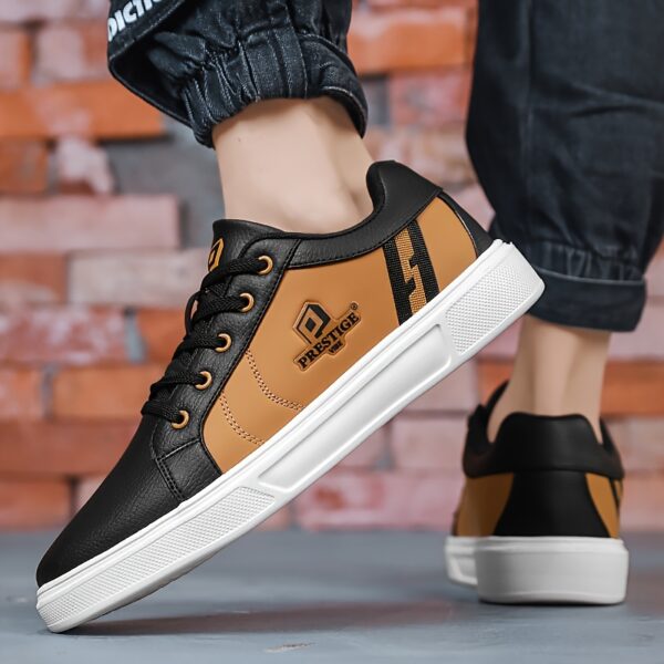 Men'S Low-Top Casual Sneakers - Red & Black Skate Shoes with "Prestige Lives" Graphic, Lace-Up, EVA Sole, Microfiber Synthetic Upper, Perfect for Everyday & Commuting, Ideal Christmas Gift, Everyday Casual Shoes| Bold Design Shoes|Synthetic Upper Sneakers - Image 16