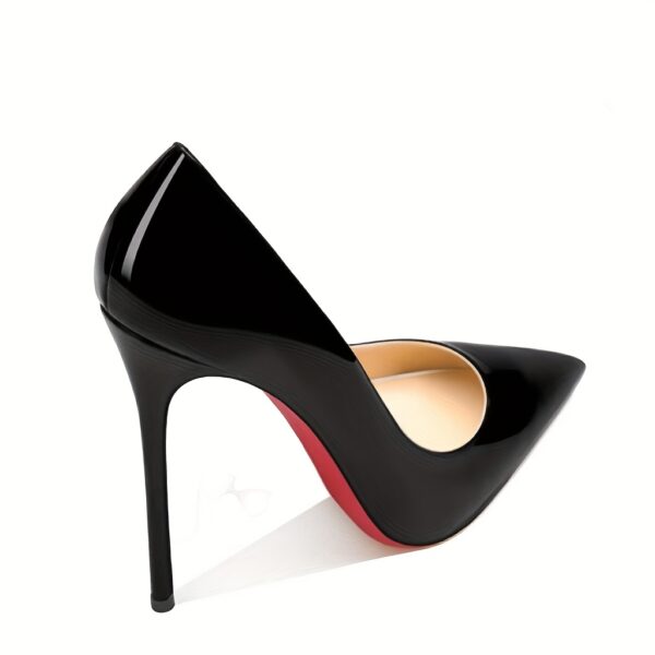 Women's Pointed Toe Stiletto Heels - Burgundy Synthetic Cover Ultra-High Heels with Closed Toe & Comfortable Block Heel for All-Season Formal & Professional Wear, High Heel Shoes, Versatile Fashion Footwear, Sleek Glossy Finish, Durable Rubber Sole, Evening Shoes, Highquality Footwear, Party Goers - Image 17