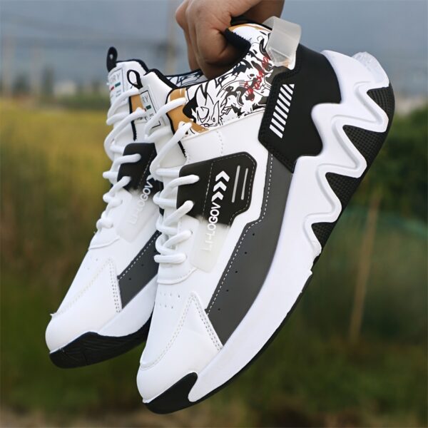 Men'S Stylish High-Top Sneakers with "WOD" Logo - Comfortable, Non-Slip Lace-Up Athletic Shoes for Outdoor Activities, All-Season Wear, Casual Sports Style, Rubber Sole, Fabric Upper, Casual Athletic Shoes | Stylish High Top Sneakers | Rubber Base Sole