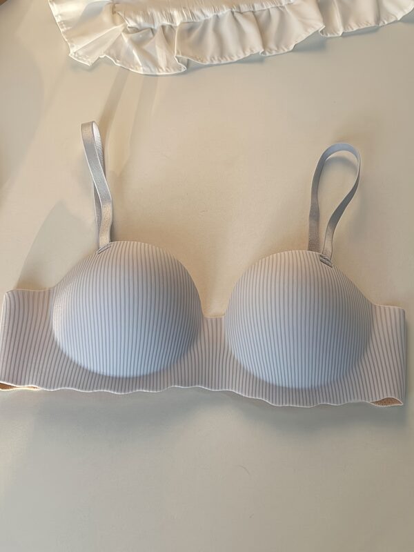 Randomly 3pcs Thin Strap Lingerie for Women, Small Bust, Gathered Striped Half-Cup No Underwire, Lifts and Supports Against Sagging, Soft and Comfortable - Image 7