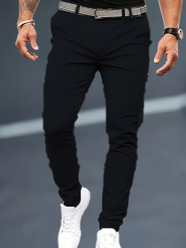Men'S Slim-Fit Stretch Denim Casual Pants - Raw Detailing, Dark Blue, Comfortable & Stylish for Casual Attire, All-Season Jeans|Slim Fit Pants|Stylish Casualwear - Image 9