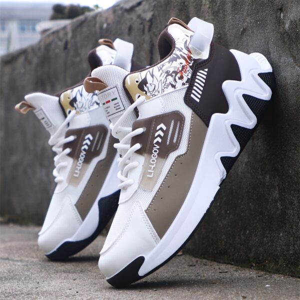 Men'S Stylish High-Top Sneakers with "WOD" Logo - Comfortable, Non-Slip Lace-Up Athletic Shoes for Outdoor Activities, All-Season Wear, Casual Sports Style, Rubber Sole, Fabric Upper, Casual Athletic Shoes | Stylish High Top Sneakers | Rubber Base Sole - Image 6