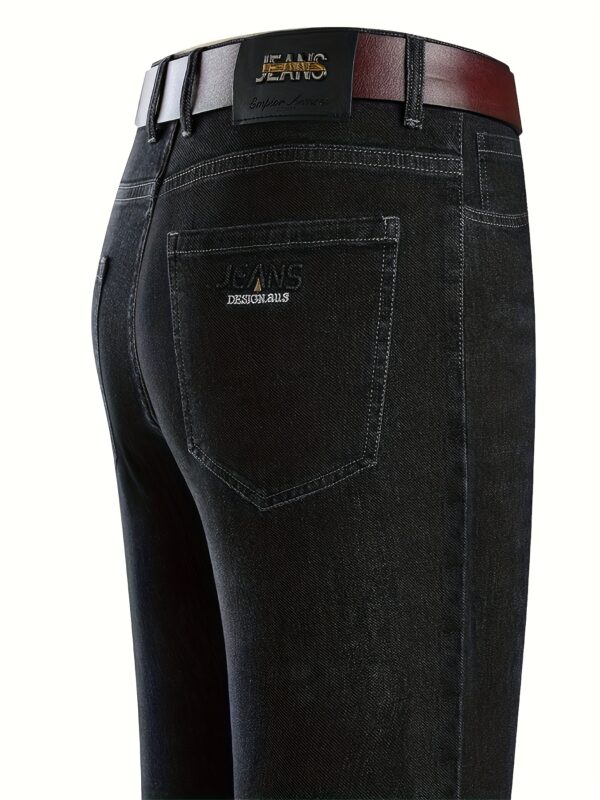 2025 New Men's Casual Jeans with Silicone-Printed "Jeans Legends" Back Pocket Lettering - Mid-Rise Regular Fit, All-Season Comfort, 3 Color Options for Casual Attire, Seasonal Versatility, Comfortable Fit - Image 2