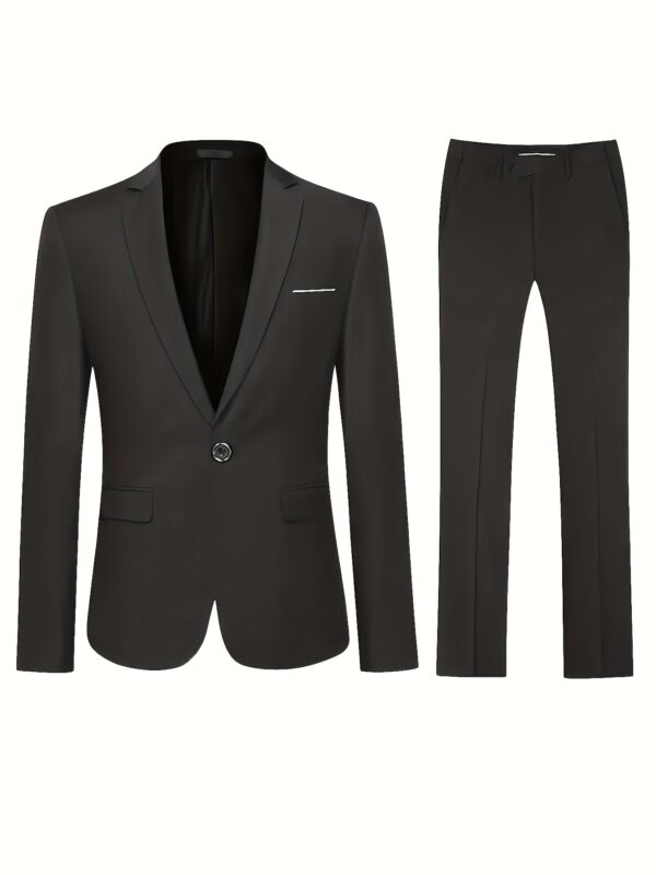 Men'S Business Suit Two-Piece Set: Blazer and Trousers, Stylish and Versatile for Office, Banquet, Wedding Events